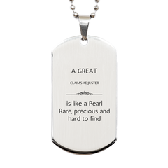 Rare Silver Dog Tag for Claims Adjusters, an Inspirational Gift for Veterans Day