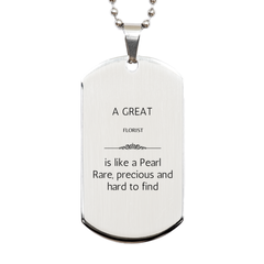 Florist Engraved Silver Dog Tag - A Rare and Precious Gift for Floral Lovers, Perfect for Birthdays, Christmas, and Graduations with Inspirational Quote