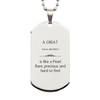 Naval Architect Engraved Silver Dog Tag - A rare and precious teacher, perfect Graduation gift