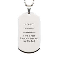 Orthodontist Silver Dog Tag - A Rare Gift for Teachers and Graduates, Inspirational Confidence and Hope