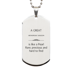 Orthopedic Surgeon Engraved Silver Dog Tag - A Rare and Precious Gift for Graduation, Christmas, and Veterans Day