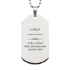 School Psychologist Engraved Silver Dog Tag - A Rare Gift for Graduation and Veterans Day, Inspirational and Unique School Psychologist Necklace