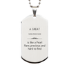 Silver Dog Tag Word Processor: A Rare Pearl Teacher Christmas Inspirational Gift