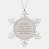 Aeronautical Engineer Snowflake Ornament - A Great Teacher is like a Pearl, Engraved Inspirational Christmas Gift