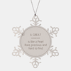 Snowflake Ornament Bookbinder A great teacher is like a Pearl. Rare, precious and hard to find. Engraved Inspirational Gift for Christmas, Graduation, and Holidays