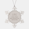 Flight Attendant Snowflake Ornament Engraved with Inspirational Quote for Holidays and Christmas Decorations