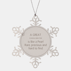 Funeral Director Snowflake Ornament A great teacher is like a rare and precious pearl, perfect for Christmas and Holidays
