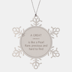 Librarian Snowflake Ornament - A Rare and Precious Christmas Gift for Book Lovers