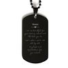 Mama Black Dog Tag Engraved Inspirational Gift Mothers Day Veterans Day Love and Appreciation