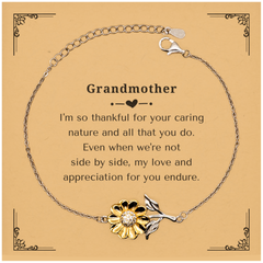 Grandmother Sunflower Bracelet - A Unique Token of Appreciation for Grandmas Love and Care, Perfect Mothers Day Gift