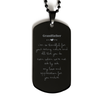 Grandfather Black Dog Tag Engraved Caring Nature Appreciation Veterans Day Gift