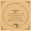 Godmom Sunflower Bracelet - A Token of Appreciation for Your Caring Nature and Love, Perfect Birthday Gift for Godmom, Inspirational Jewelry, Unique Christmas Present