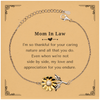 Sunflower Bracelet for Mom In Law, Engraved with Appreciation and Love for Birthday and Holidays, Caring Nature and Enduring Appreciation