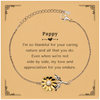 Sunflower Bracelet Pappy Appreciation Gift for Birthday, Veterans Day, and Christmas - Engraved Jewelry to Show Love, Care, and Gratitude