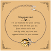 Stepparent Sunflower Bracelet - Grateful for Your Caring Nature Appreciation Gift for Christmas and Holidays