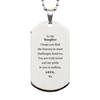 Daughter Engraved Silver Dog Tag - Endless Pride Bravery Hope Confidence Gift for Birthday Holidays