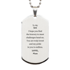Engraved Silver Dog Tag for Son - Bravery, Love, and Endless Pride - Perfect Birthday Gift From Mum to Show Confidence and Inspiration