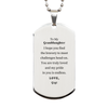 Granddaughter Engraved Silver Dog Tag - An Inspirational Gift of Love, Pride, and Bravery for Birthday, Graduation, or Christmas