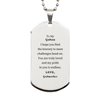 Godson Silver Dog Tag Engraved with Inspirational Love from Godmother, Perfect Birthday Gift for Him, Genuine Confidence and Endless Pride, Meaningful Token of Love and Support
