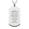 Daughter In Law Silver Dog Tag - Engraved Inspirational Gift for Birthday, Holidays, and Graduation - Bravery, Love, and Endless Pride from Mother In Law