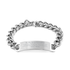 Engraved Stainless Steel Bracelet Granddaughter Birthday Inspirational Gift for Her Love Nana Hope Confidence Strength Graduation Reward Journeys of Life Unique Jewelry Piece from Grandma