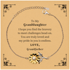 Granddaughter Sunflower Bracelet Engraved Inspirational Gift for Birthday Christmas Graduation - Bravery, Love, Confidence