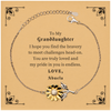 Sunflower Bracelet Granddaughter - Engraved Inspirational Gift for Her - To My Beloved Granddaughter, Find Bravery in Challenges, Birthday, Christmas, Graduation, Confidence, Love, Abuela
