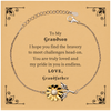 Unique Sunflower Bracelet for Grandson - Bravery, Love, Confidence, Graduation Gift Idea - Engraved Inspirational Quote from Grandfather