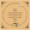 Brave and Strong Sunflower Bracelet for Niece - Engraved Inspirational Gift for Birthday, Christmas, and Graduation - Aunts Endless Love and Pride in You