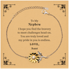Engraved Sunflower Bracelet for Nephew - Find bravery, endless pride, Christmas gift