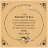 Daughter In Law Sunflower Bracelet Engraved Inspirational Gift for Birthday Christmas Holidays Confidence Love from Bonus Mom