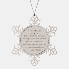 Snowflake Ornament Mother In Law - Engraved Christmas Gift for Your Caring Nature and Love