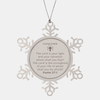 Snowflake Ornament Godmother - Engraved Psalm 27:1 Inspirational Christmas Gift for Godmother - Godmother Snowflake Ornament - A Meaningful and Unique Christmas Gift for Godmother