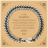 Grandson Cuban Link Chain Bracelet - Bravery, Love, and Endless Pride Gift for Birthday or Christmas - Engraved Inspirational Jewelry for Grandson from Gigi