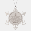 Snowflake Ornament for Wife - Engraved Inspirational Psalm 27:1 Christmas Gift for Her - Confidence, Hope, Wife - Perfect Holiday Present for Your Beloved Wife