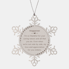 Snowflake Ornament Stepparent Thankful for Your Caring Nature Christmas Gift