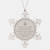 Pop Snowflake Ornament Inspiring Psalm 27:1 Christian Christmas Holiday Decor Gift