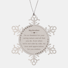 Big-Brother Snowflake Ornament - A Symbol of Gratitude and Love for Christmas, Veterans Day, and Holidays - Unique Engraved Gift for Big Brothers Caring Nature and Support