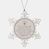 Godson Snowflake Ornament Psalm 27:1 Inspirational Christmas Gift for Him