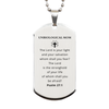 Unbiological Mom Engraved Silver Dog Tag - Unique Gift for Her Birthday - The Lord is Your Light and Salvation - Inspirational Confidence and Hope