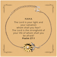 Sunflower Bracelet Nana Inspiration: The Lord is Your Light and Salvation, Confidence, Birthday Gift for Her