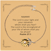 Engraved Sunflower Bracelet Nanny Gift The Lord is your light Hope and Confidence Birthday Graduation Easter