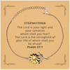 Stepmother Inspirational Sunflower Bracelet - The Lord is your light and salvation, perfect gift for Birthday, Holidays, and Graduation