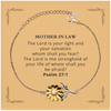 Sunflower Bracelet for Mother In Law - Engraved Psalm 27:1 Inspirational Gift for Birthday, Christmas, and Holidays - Unique and Meaningful Jewelry for Confidence and Hope