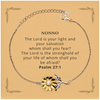 Sunflower Bracelet Nonno Inspirational Psalm 27:1 Gift for Grandfather, Confidence Jewelry for Birthday, Christmas, Veterans Day, Easter - Nonno Always remember the Lord is your light and your salvation