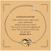 Goddaughter Sunflower Bracelet - The Lord is your light and salvation, engraved gift for Birthday, Graduation, Holidays, Inspirational Jewelry that brings hope and confidence