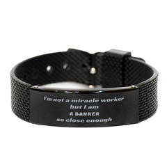 Black Shark Mesh Bracelet - Banker Inspirational Confidence Gift for Christmas Graduation Veterans Day