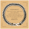 Stepparent Unique Cuban Link Chain Bracelet Engraved Inspirational Gift for Christmas, Graduation, or Veterans Day - The Lord is Your Light and Your Salvation Psalm 27:1, Confidence and Hope