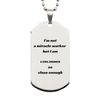 Unique Engraved Silver Dog Tag for Civil Engineer Graduation Gift - Im not a miracle worker, but I am Civil Engineer so close enough - Confidence Inspiration Veterans Day