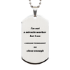 Engraved Silver Nuclear Technologist Dog Tag - Im Not a Miracle Worker, But Close Enough - Perfect Gift for Graduation, Birthday, and Christmas